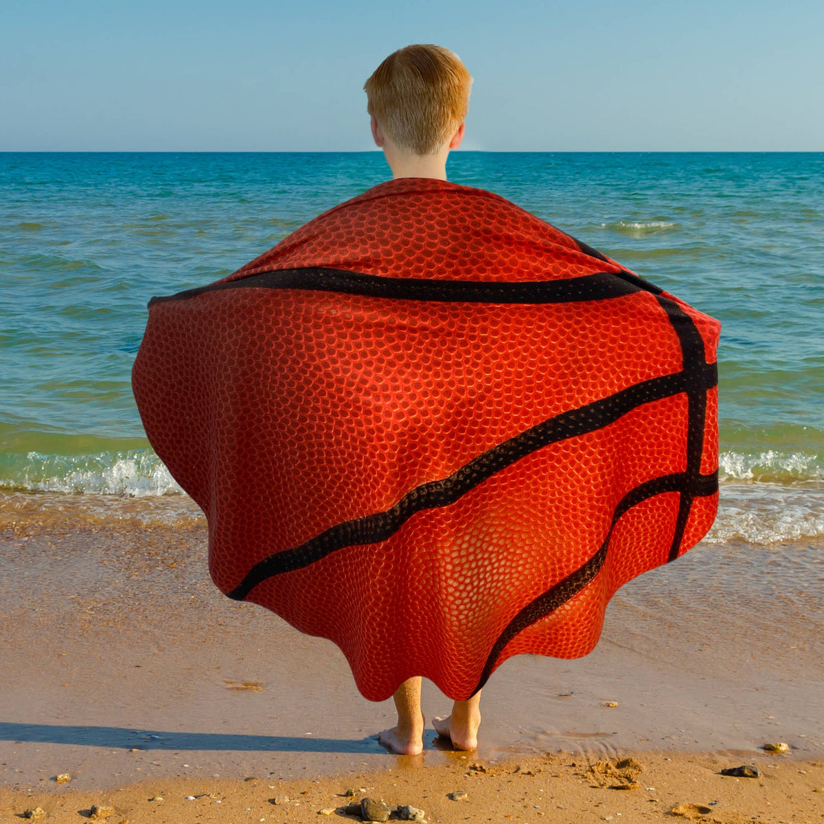 Serviette pour enfants en forme de ballon de basket