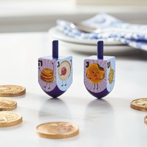 Hand Painted Wood Dreidels 4 Pack