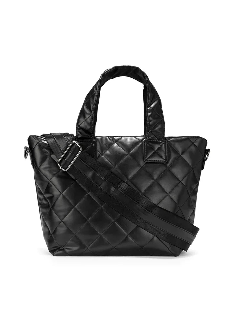 Mini sac fourre-tout matelassé végan - noir