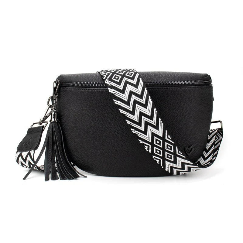 Sac bandoulière Kimberley en cuir végétalien - noir