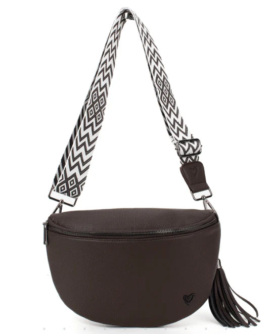 Kimberley Vegan Leather Crossbody Bag - brown