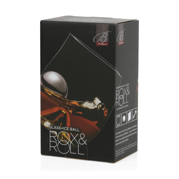 Whiskey Glassl Set with Steel Ice Ball, Tongue and Pouch