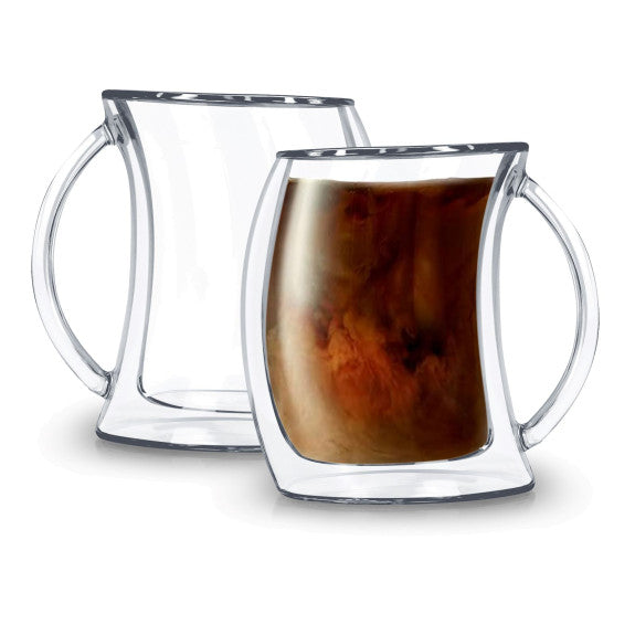 Glass Double Wall Kirby Coffee Mug - Set of 2