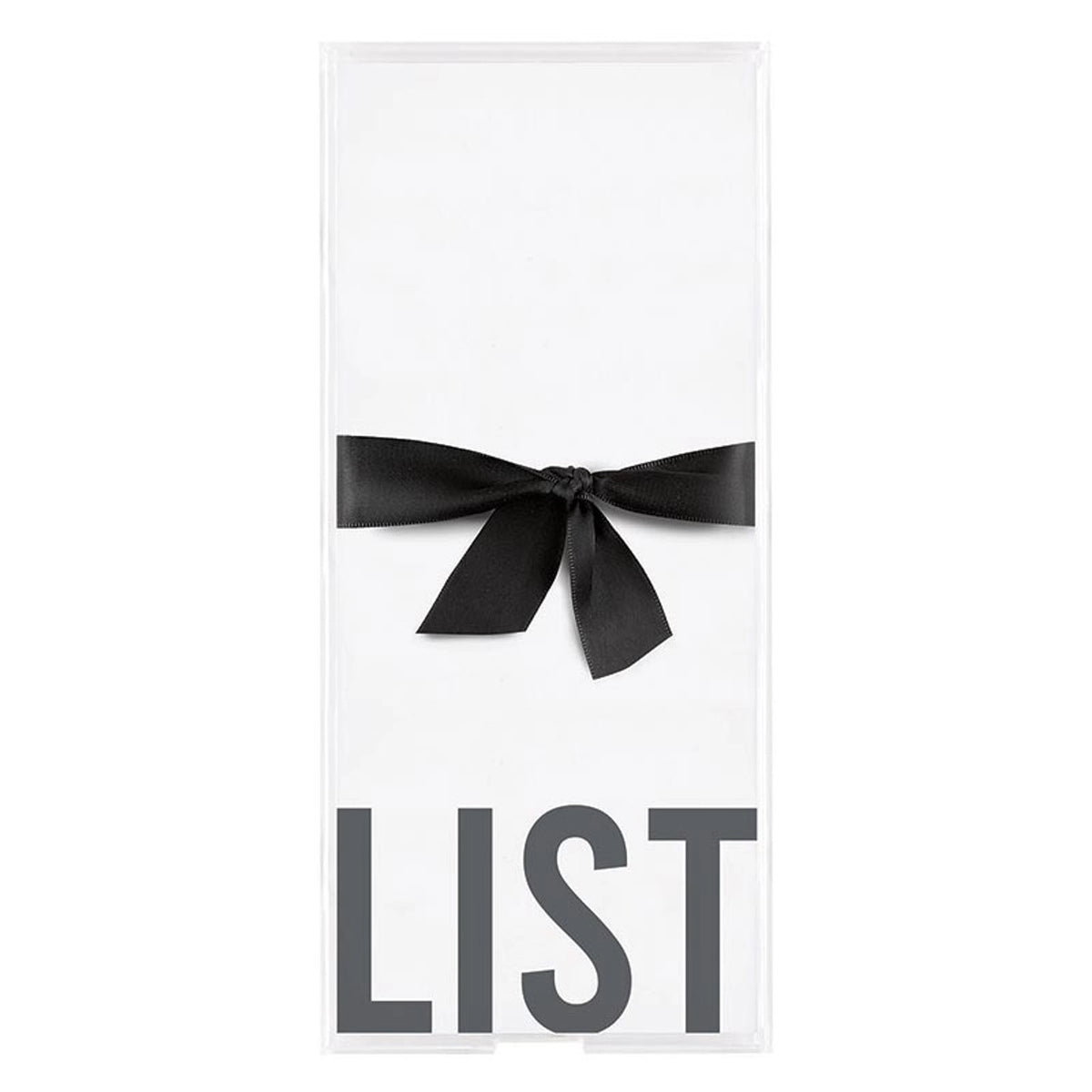 Plateau long en acrylique - Bloc-notes - Liste