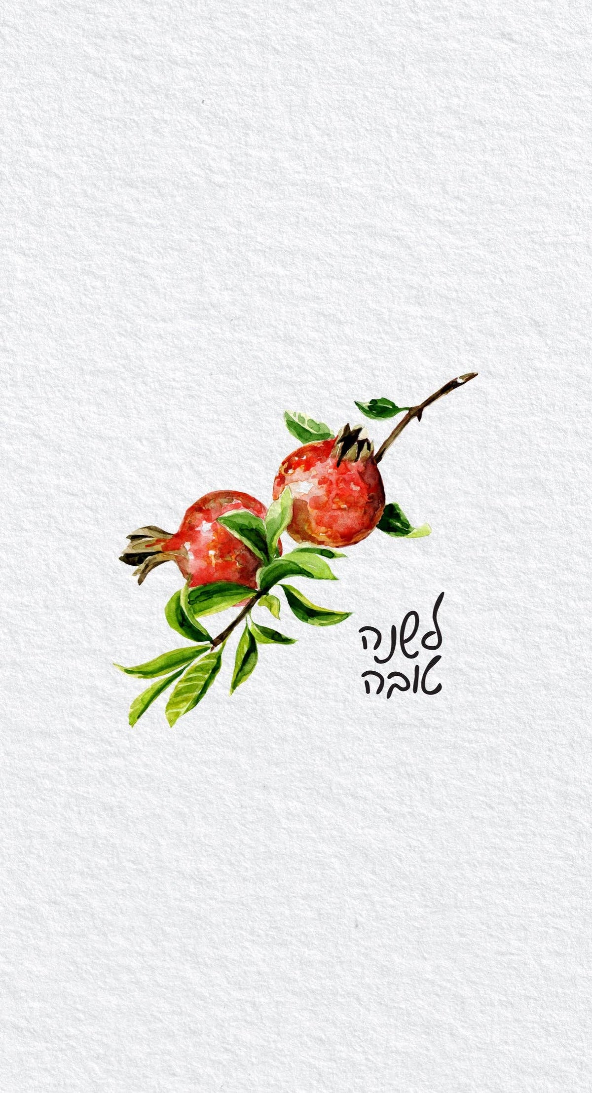 Pomegranate Watercolor - Printed Guest Towel