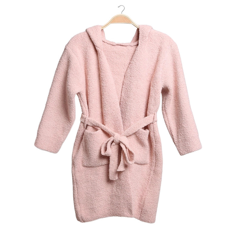 Children'S Luxury Soft Hooded Robe Pink