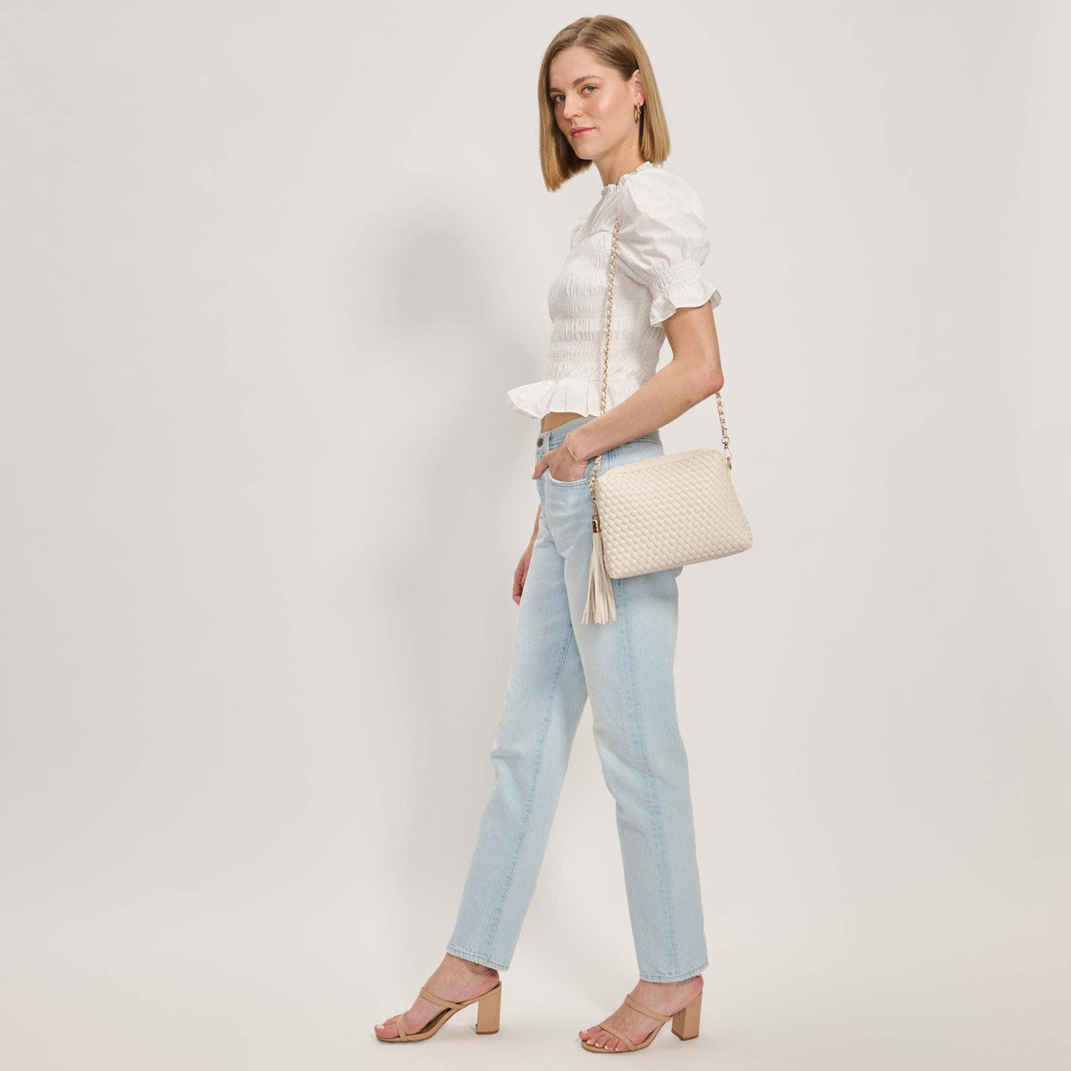 Woven Crossbody - ivory