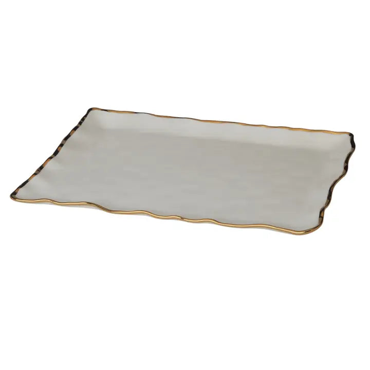 Plat rectangulaire doré