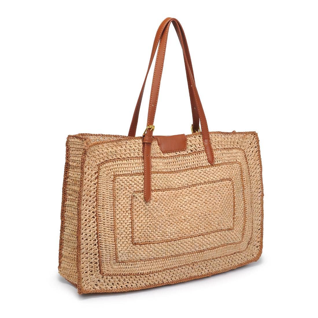 Raffia Tote with gold hardware
