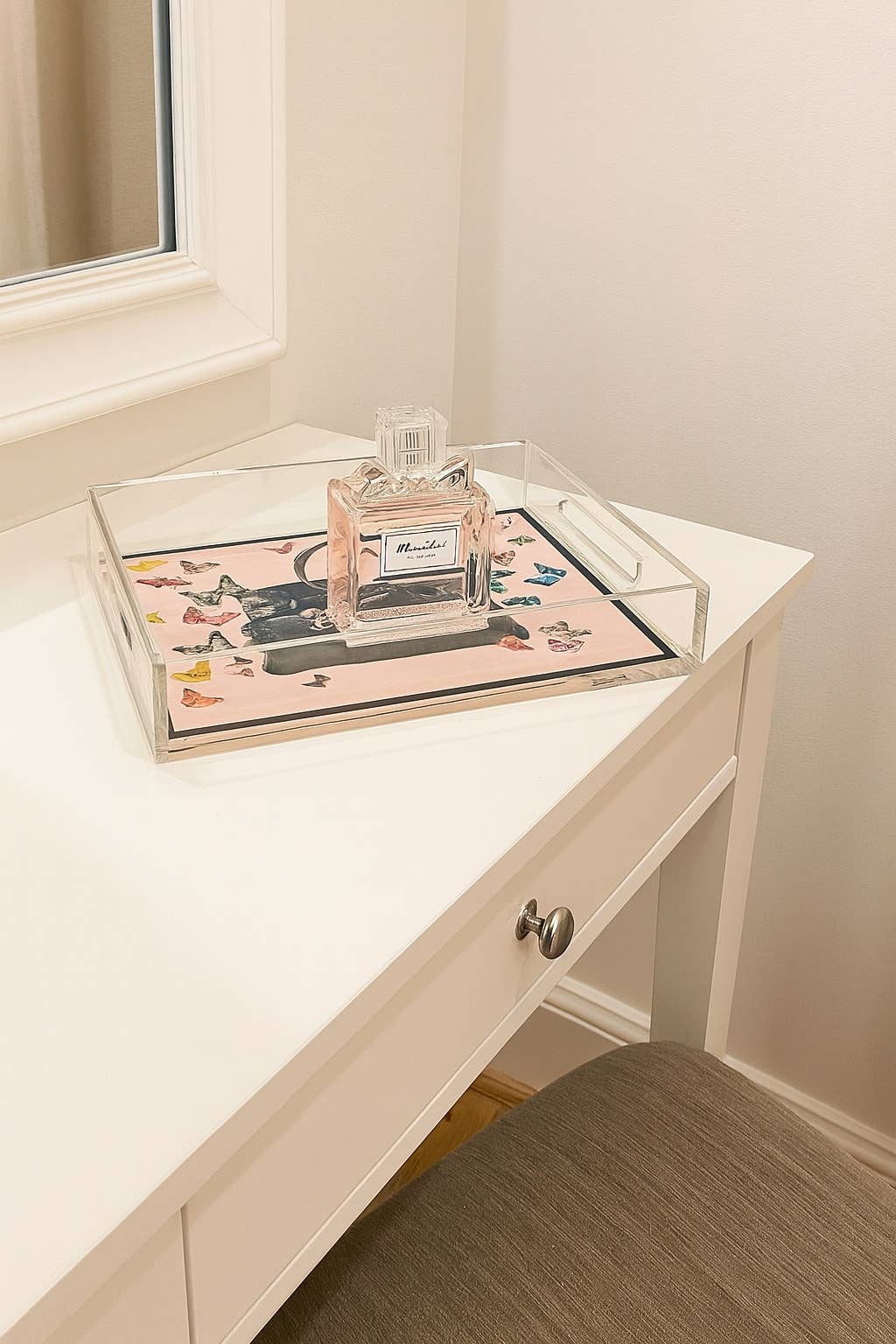 Black Handbag Print Acrylic Tray