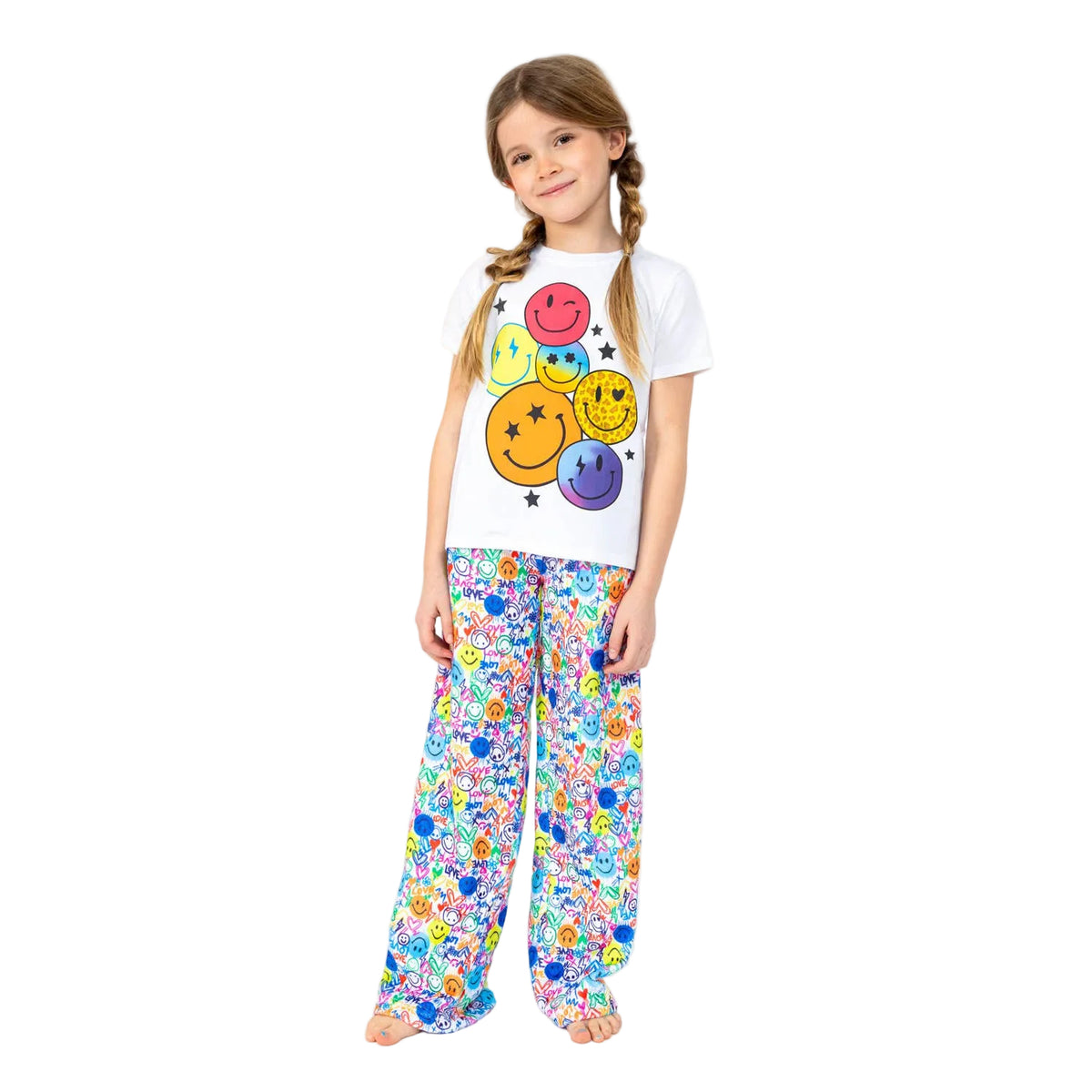 Pantalon de détente en peluche pour filles - Amour et Sourires