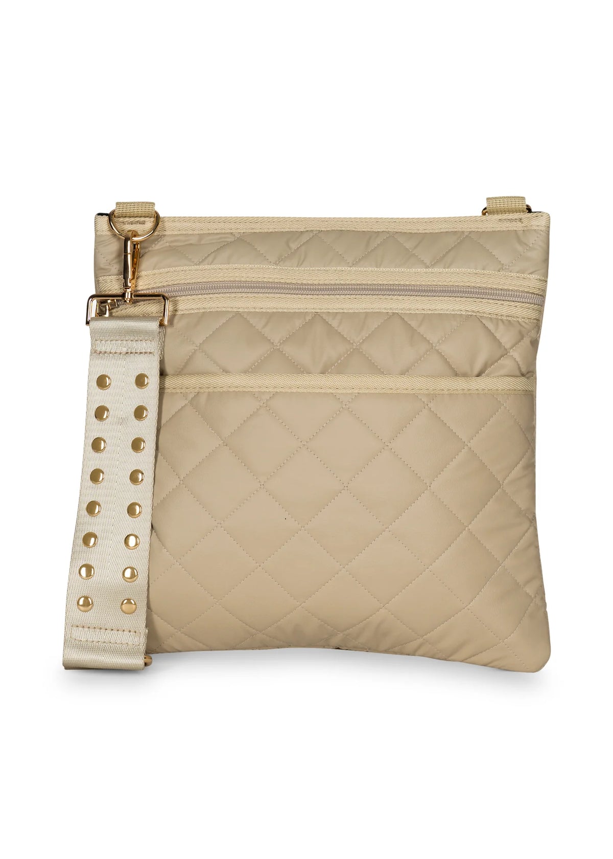 Sac bandoulière en similicuir matelassé - crème