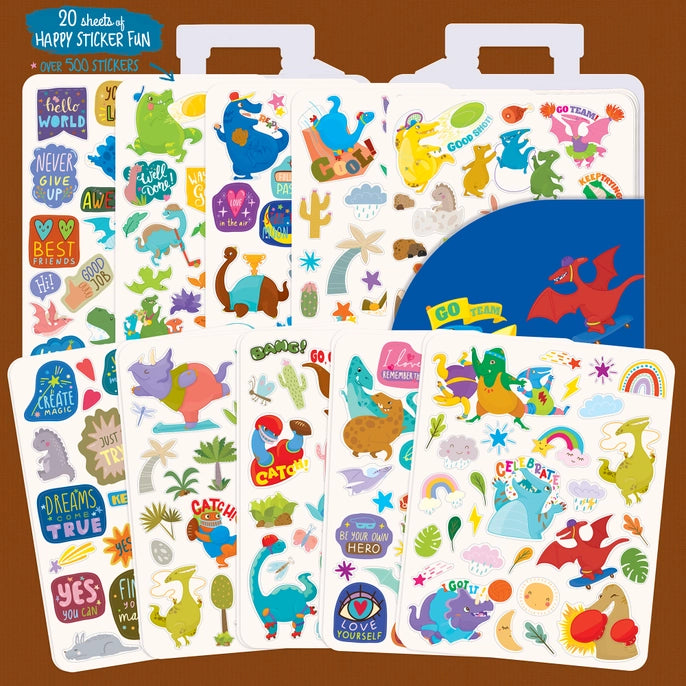 500+ Stickers On-The-Go Sporty Dinos