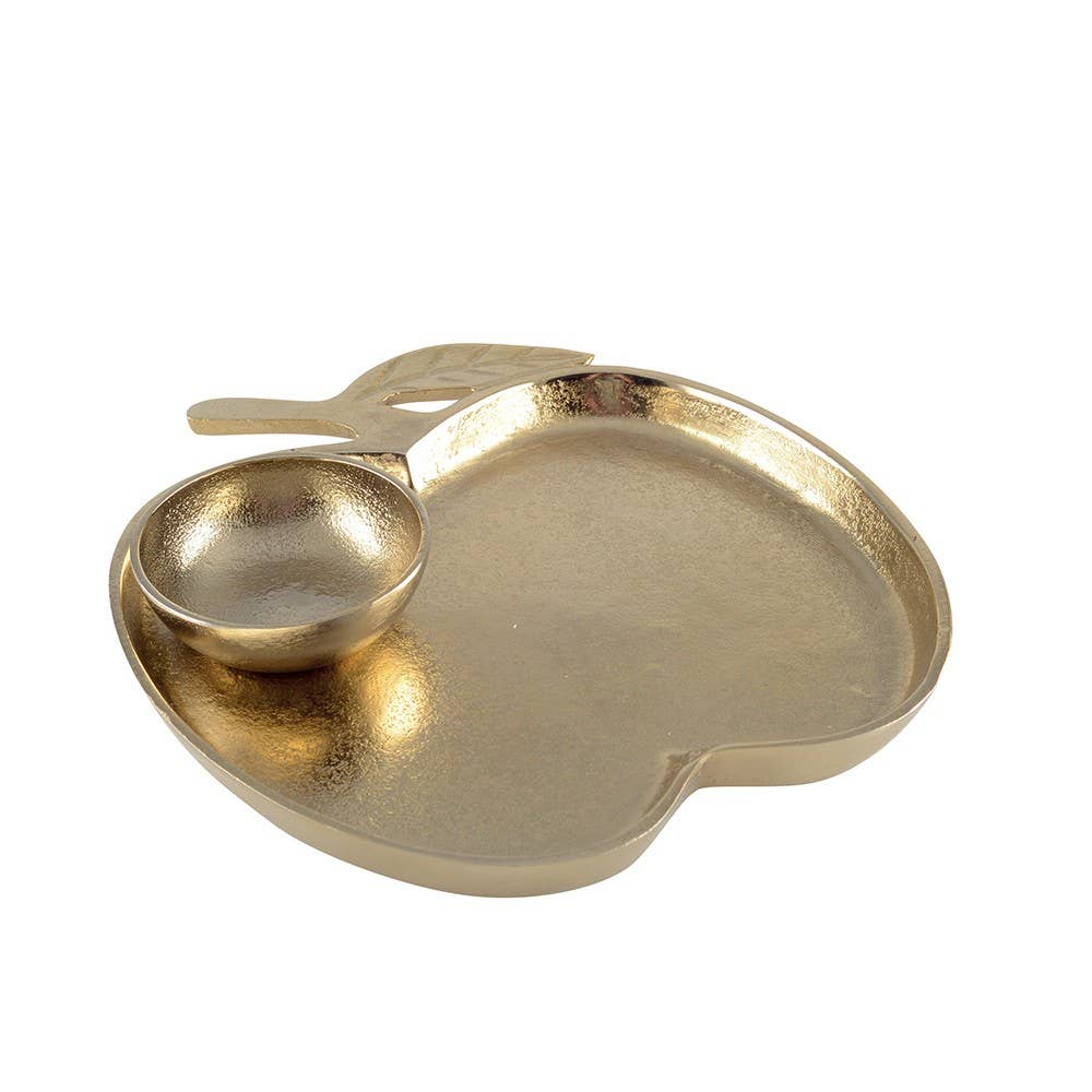 Golden apple tray with bowl