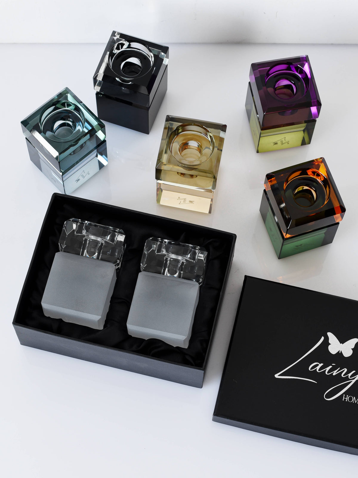 Regal Two Tone Candleholder set of 2