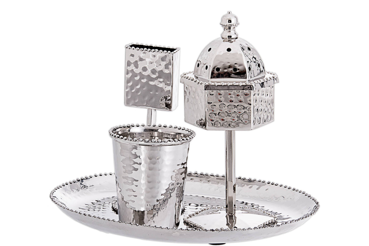 Silver beaded havdalah Set - set of 4