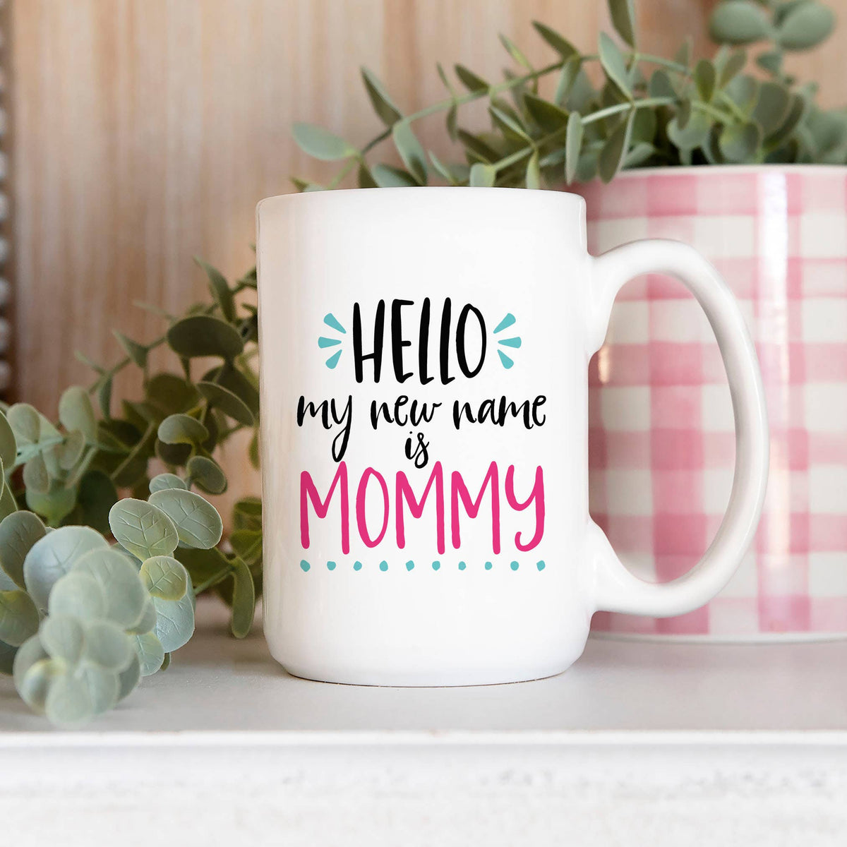 Tasse en céramique « Bonjour, mon nouveau nom est maman »