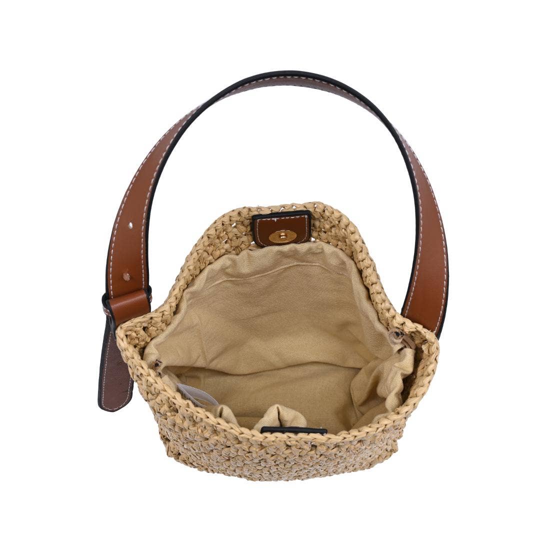 Sac seau tissé à la main - naturel