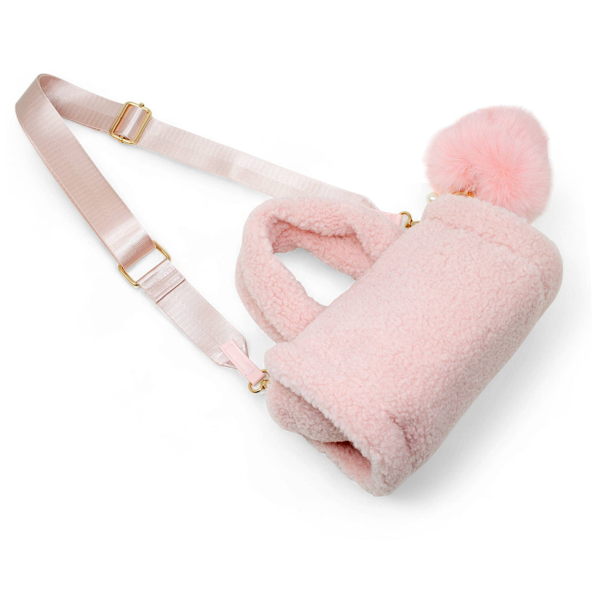 Mini Sherpa hand Bag: Pink