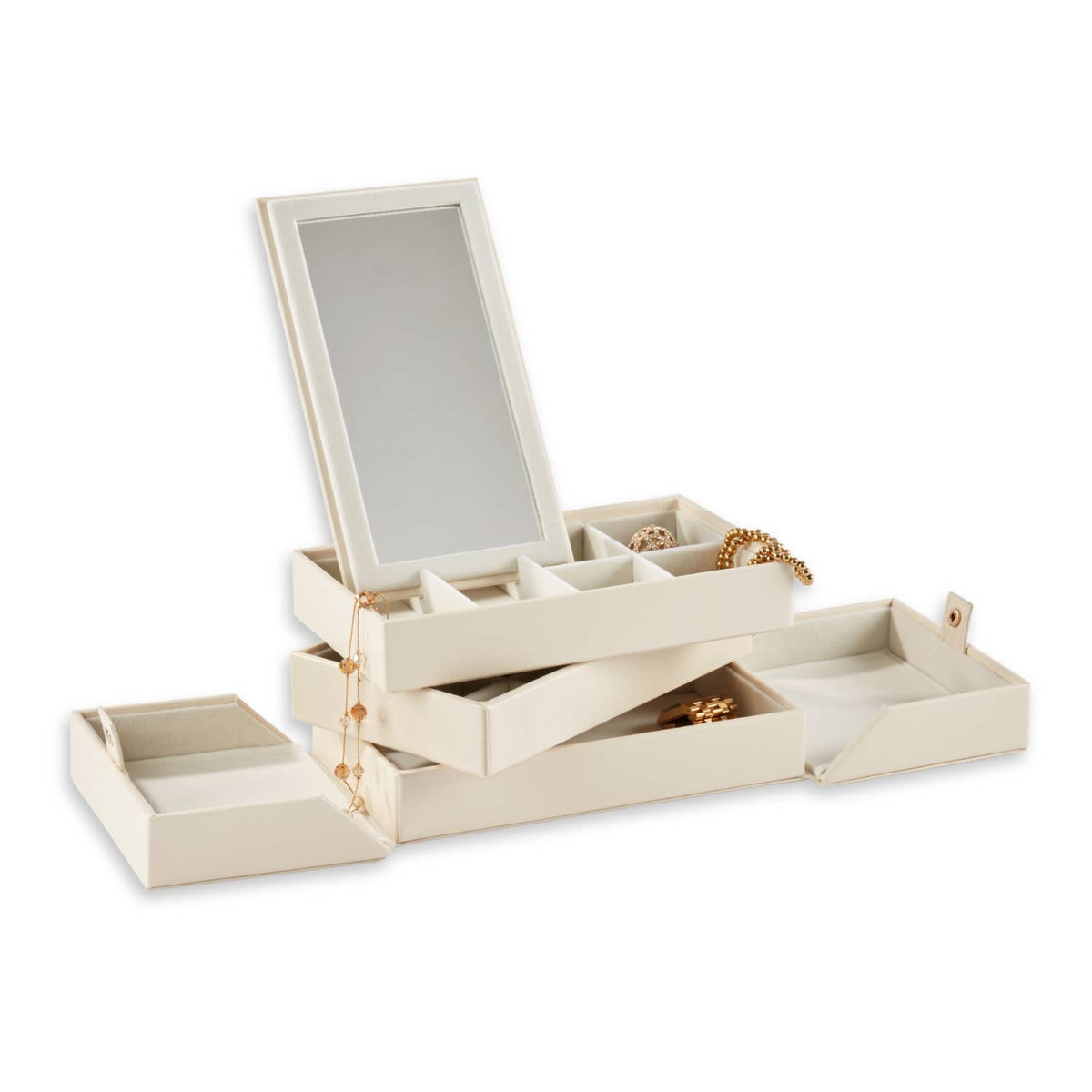 Personalized Jewelry Box-Multi-Level - cream