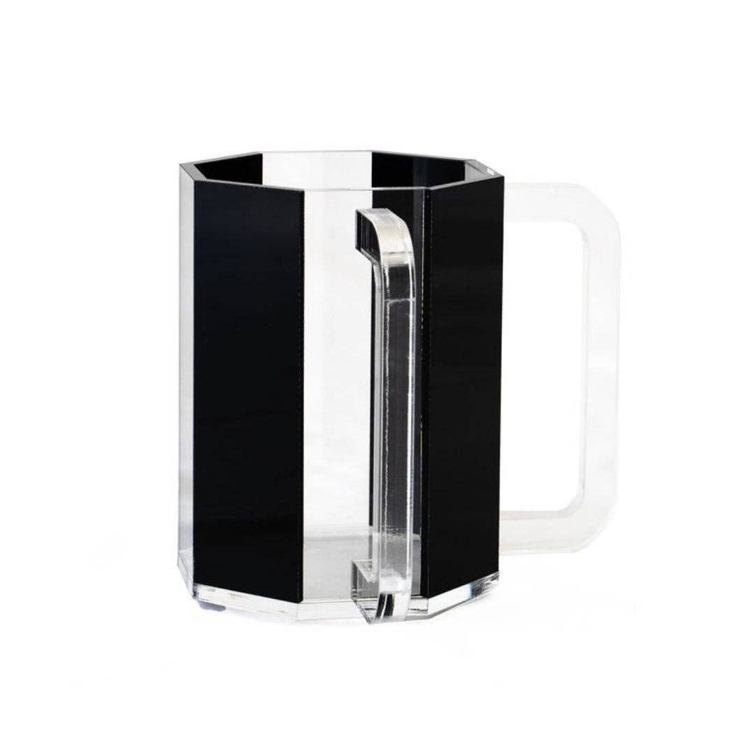 Acrylic wash cup - Black octagon
