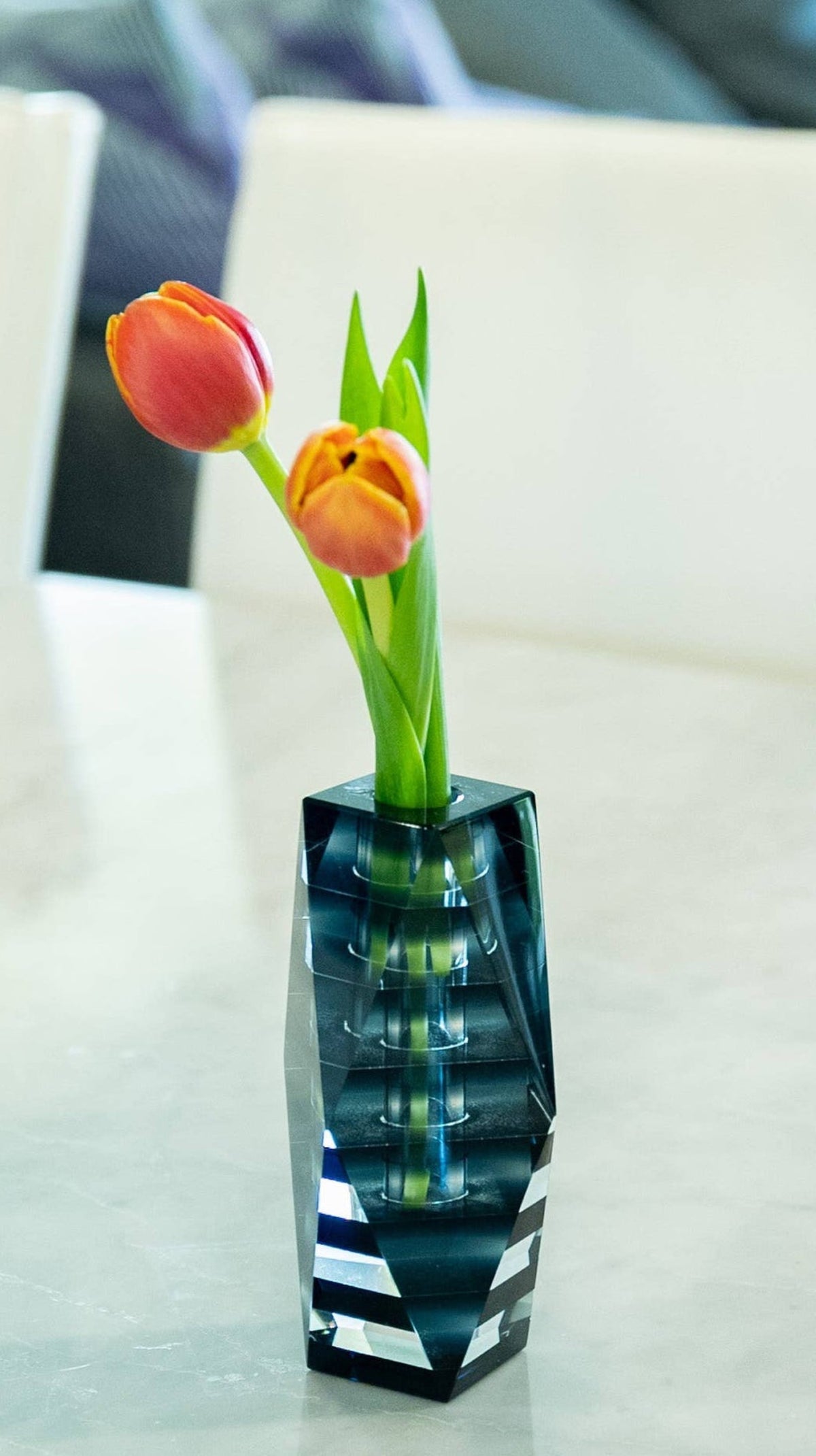 Black Stripes Glass Vase