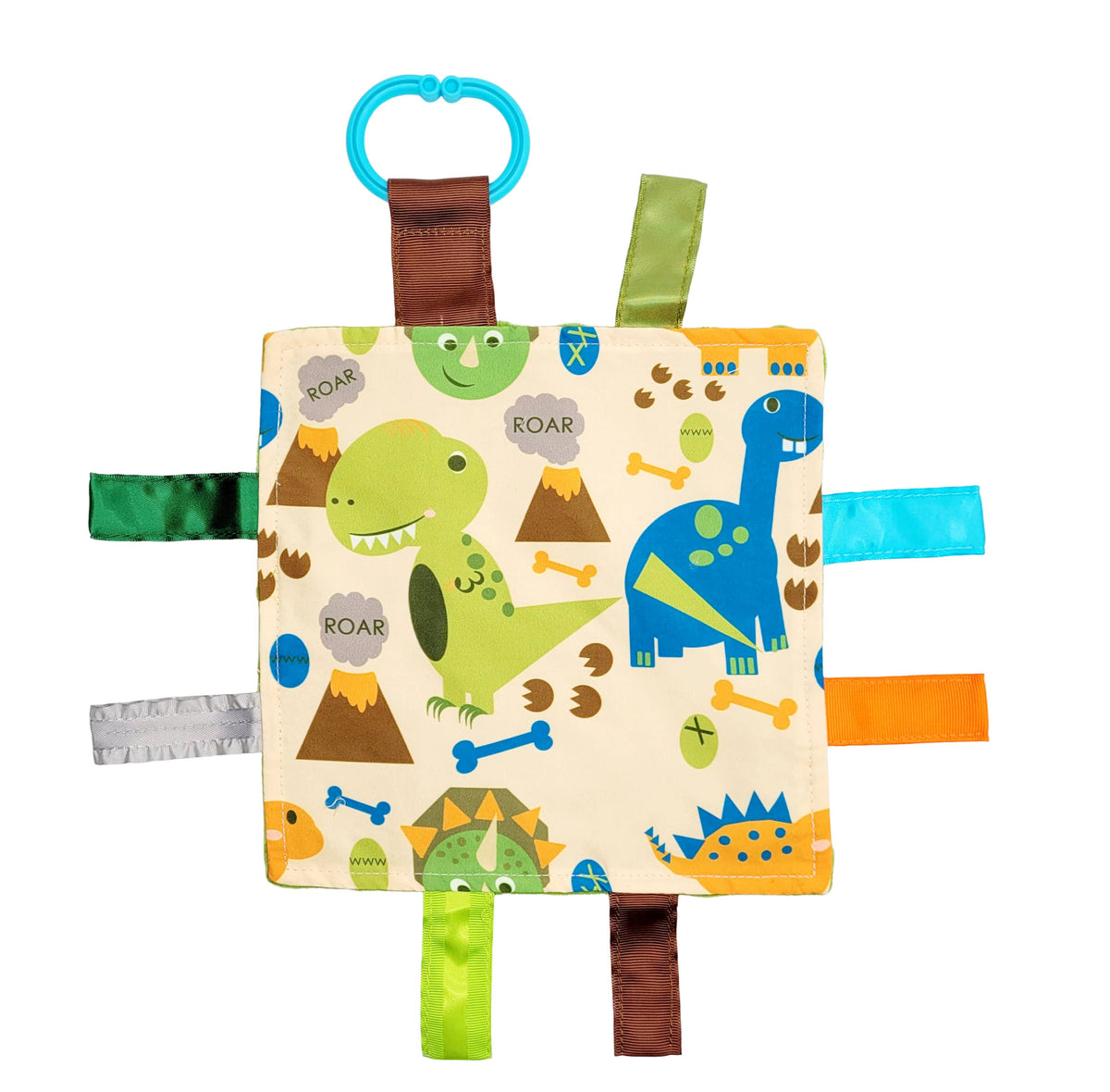 Dinosaur T-Rex Triceratops Crinkle Tag Toy 8"x 8"