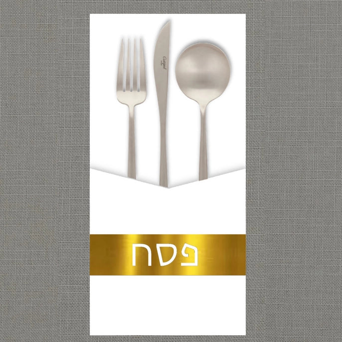 Pessah - Pochette à couverts - Or métallisé