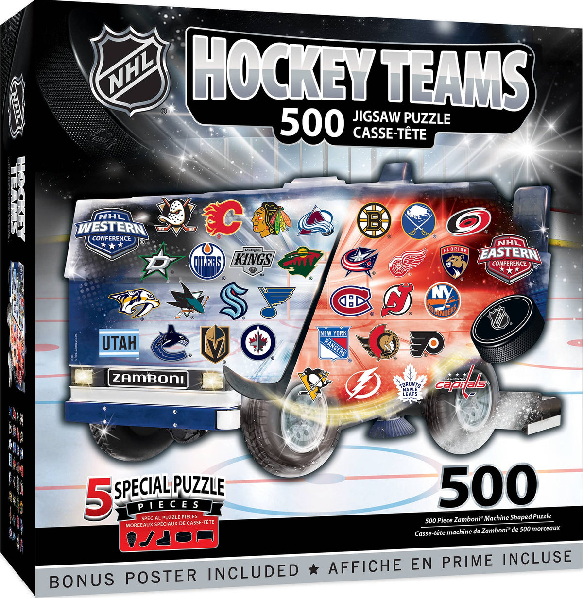 NHL - Hockey teams 500 Piece Zamboni Shaped Puzzle