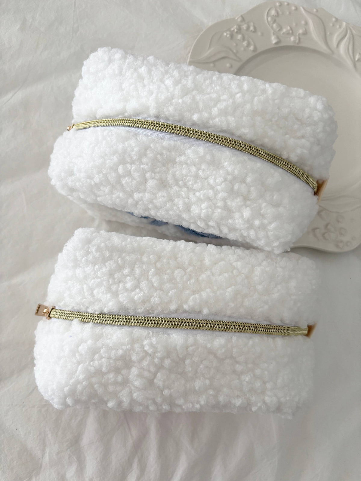 Sherpa Bow Makeup Bag
