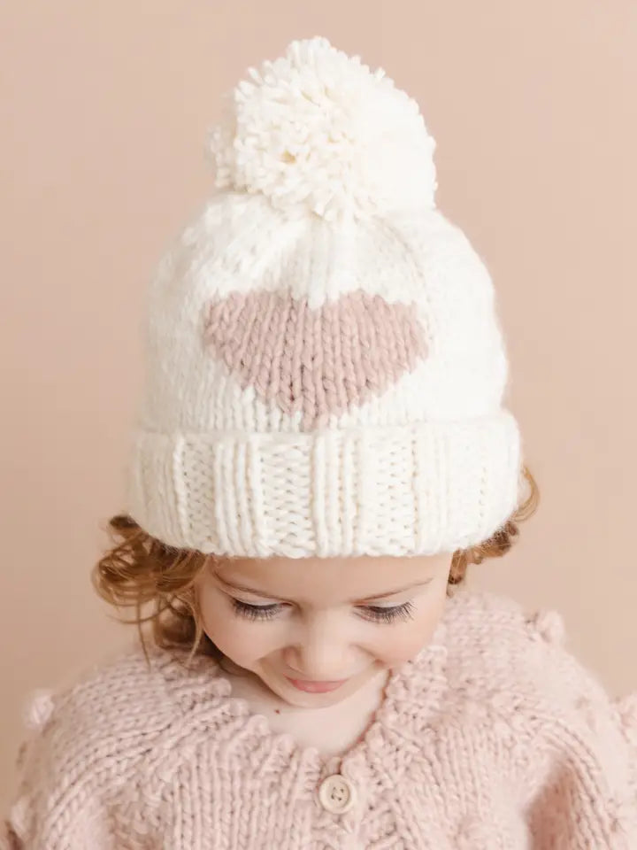 Bonnet bébé en forme de cœur Blush
