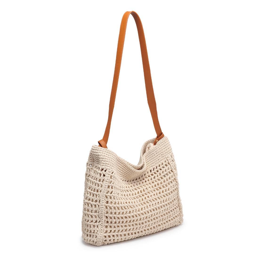 Sac bandoulière en cuir végétalien tressé
