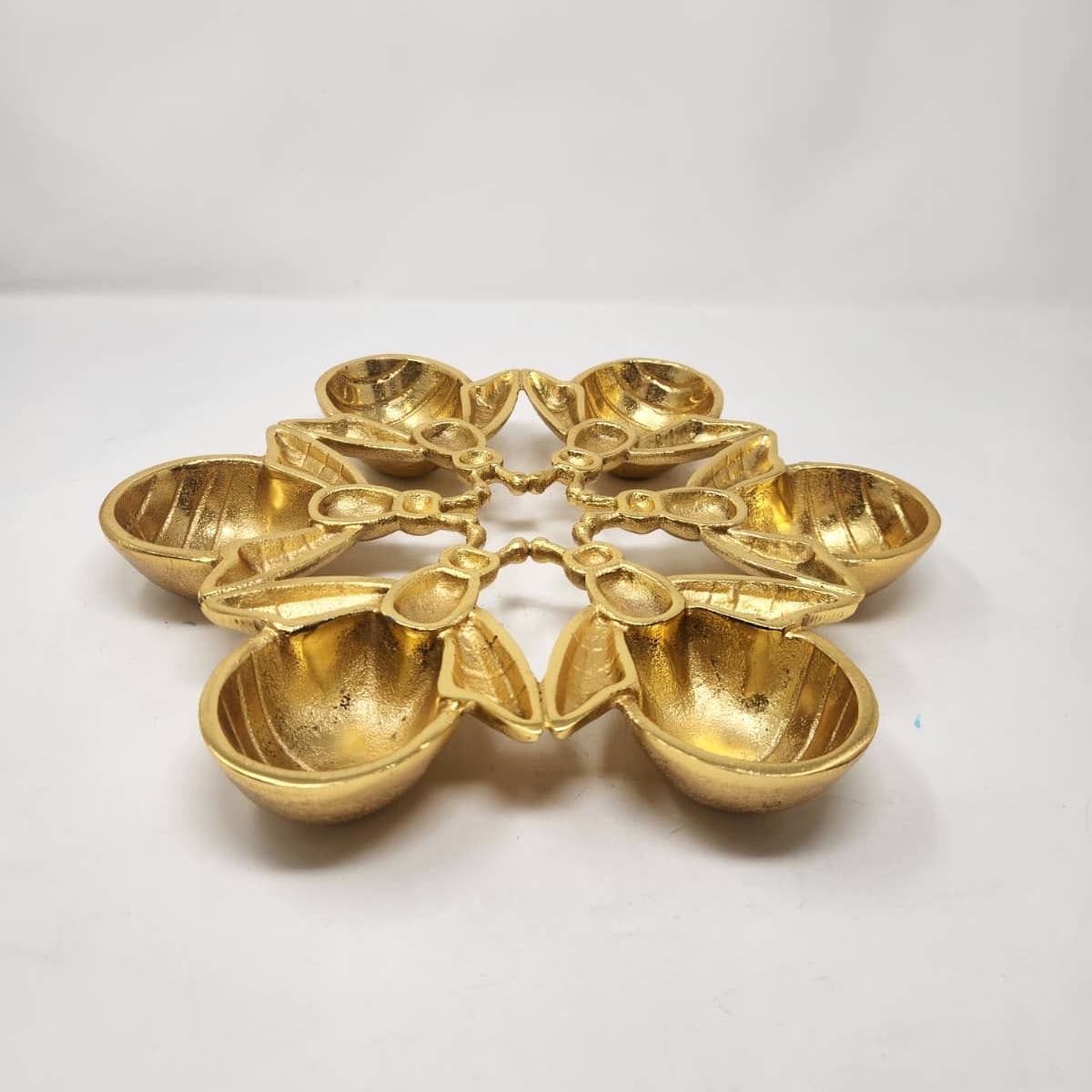 Six Sectional Simonim Tray - gold bees