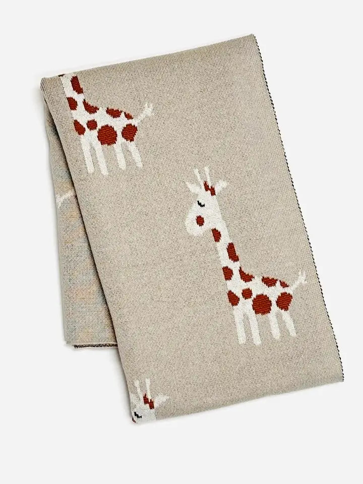 Couverture bébé en coton bio personnalisée Girafe