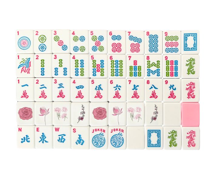 Mahjong Studios – Ensemble de tuiles de mahjong américain Peony Garden