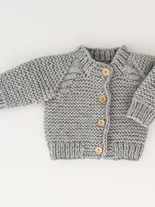 Gilet bébé gris à mailles