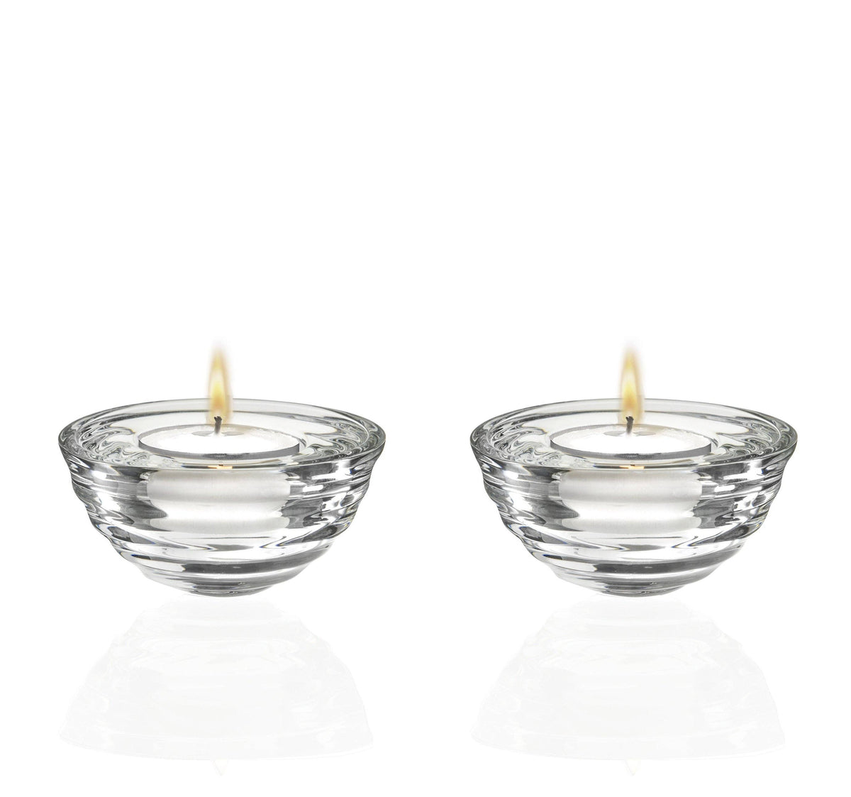 Lot de 2 bougeoirs pour bougies chauffe-plat - ondulation