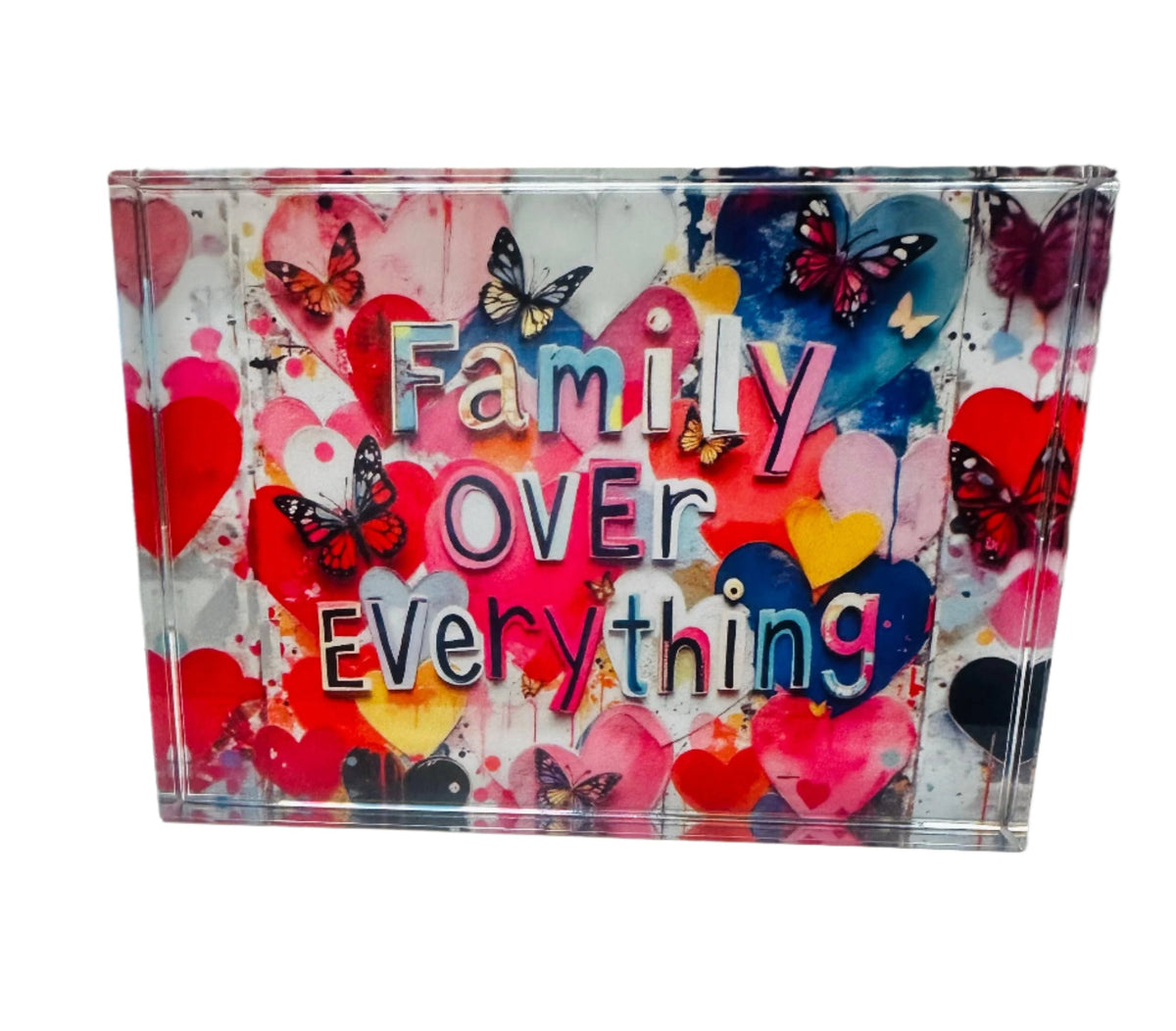 Family Over Everything Crystal Decor  