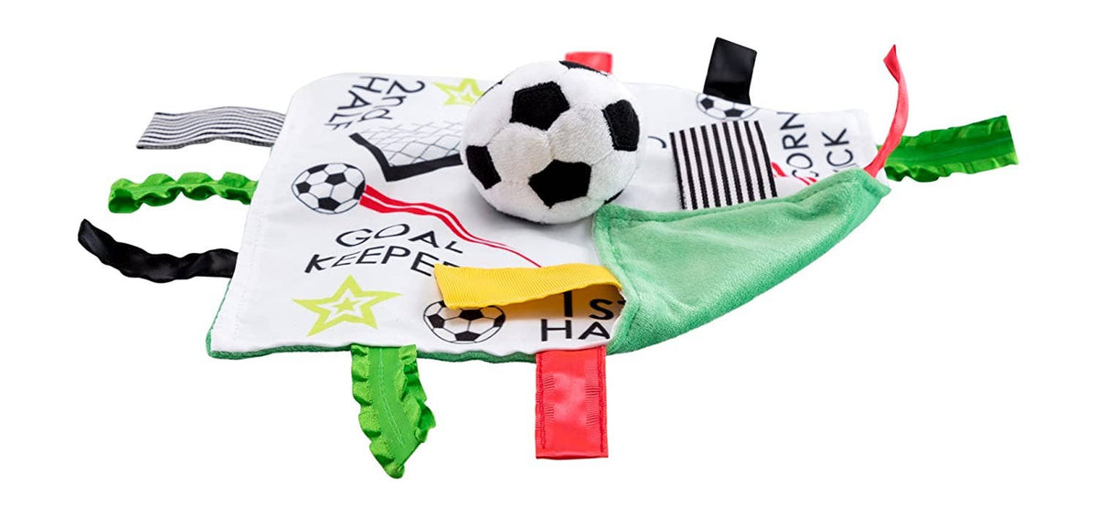 Soccer Ball Baby Crinkle Tag Toy 10" x 10"