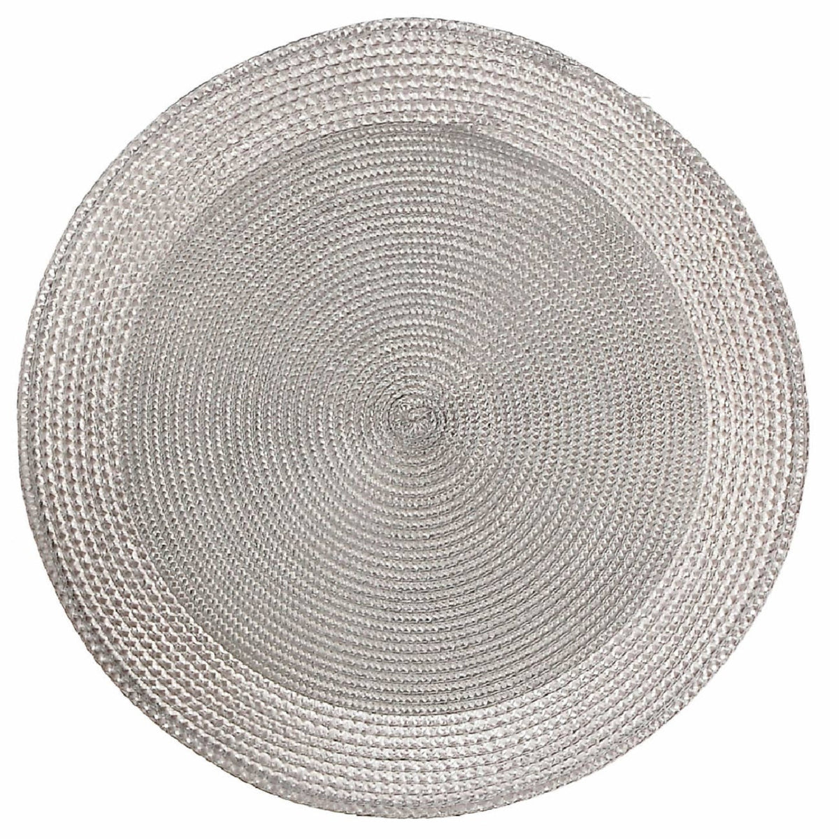 Napperon Rond en Vinyle avec Bordure - Argent