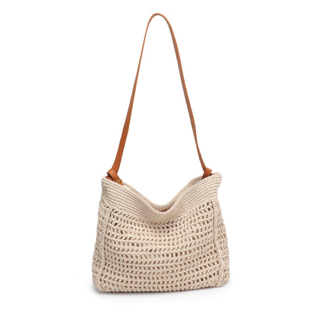 Sac bandoulière en cuir végétalien tressé