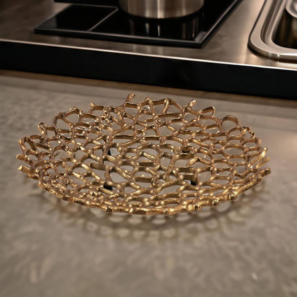 gold twigs decorative Plate