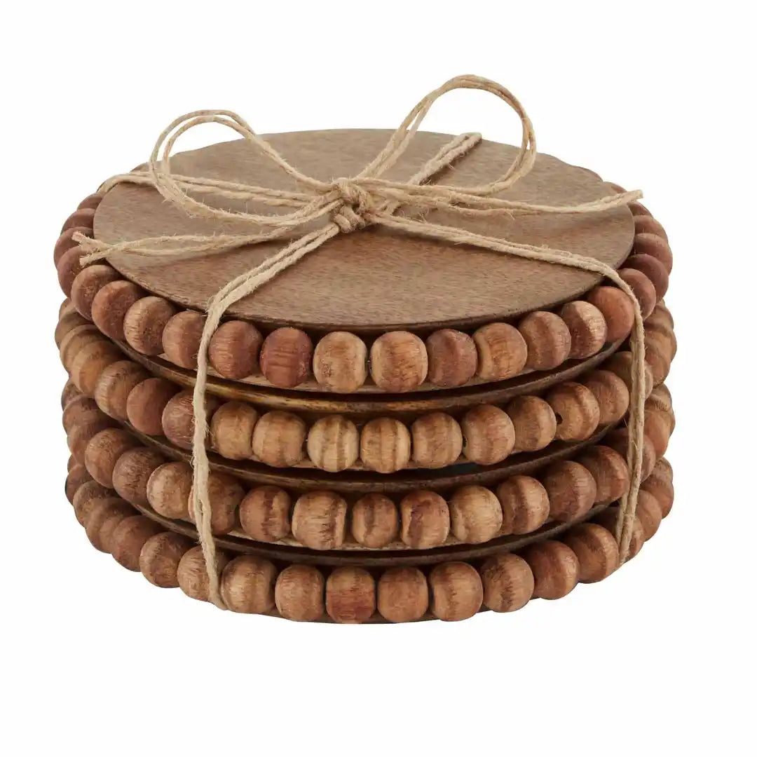 Coaster Set - Beaded Wood