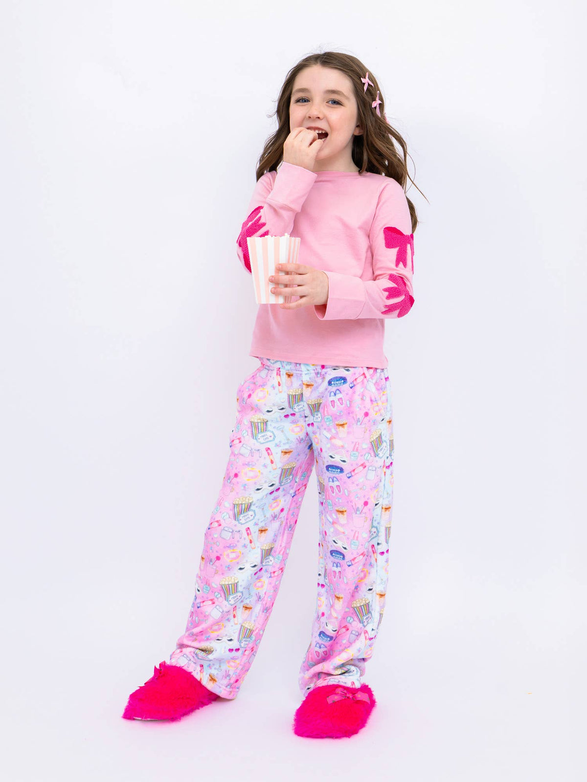 Pantalon de pyjama en peluche pour filles - Imprimé soirée pyjama
