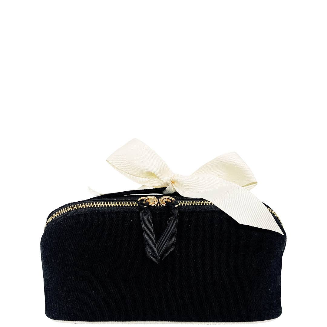 Boîte accordéon pour maquillage et articles de toilette, noire