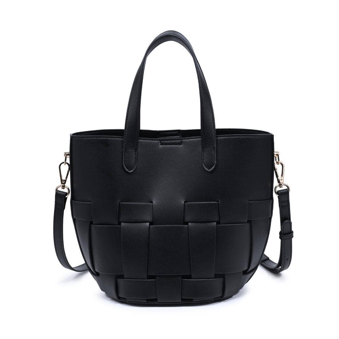 Sac cabas à panneaux tissés - noir