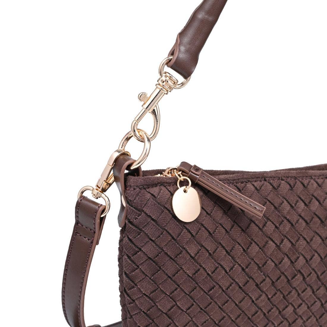 Faux Suede Crossbody - espresso