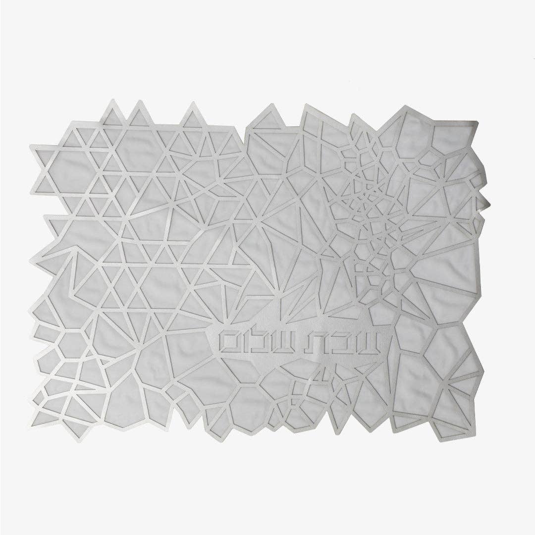 Challah Cover Geometric Silver