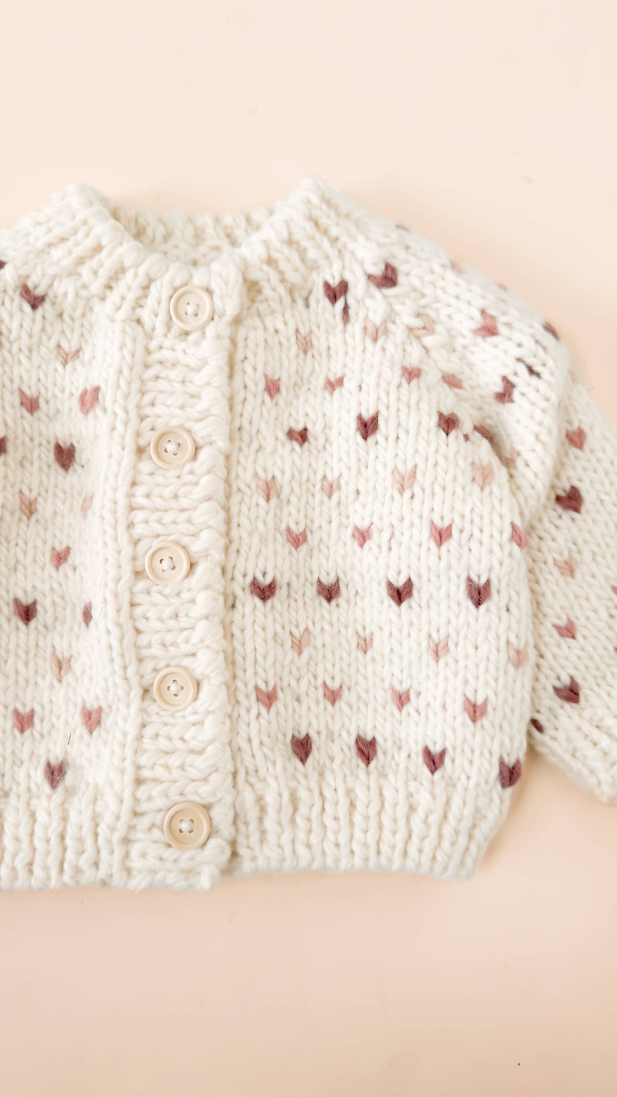 Mauve hearts Baby Kid cardigan