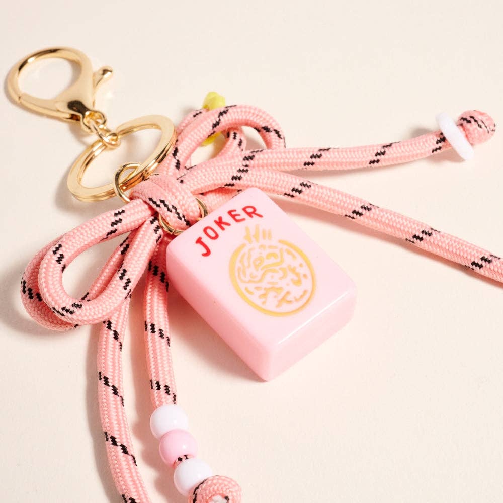 Porte-clés pendentif Mahjong : Rose